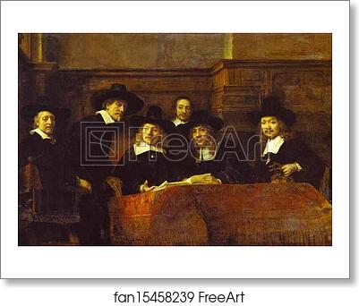 Free art print of The Syndics of the Clothmakers' Guild (The Staalmeesters) by Rembrandt Harmenszoon Van Rijn