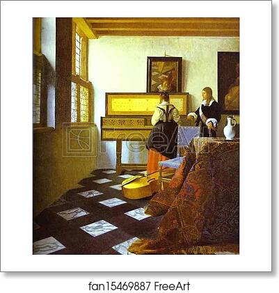 Free art print of The Music Lesson by Jan Vermeer