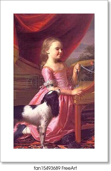 Free art print of Young Girl with a Bird and Dog by John Singleton Copley