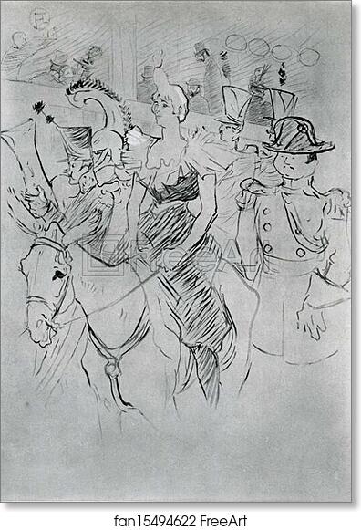 Free art print of Gala Evening at the Moulin Rouge: Entry of Cha-U-Kao by Henri De Toulouse-Lautrec