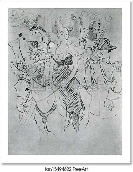 Free art print of Gala Evening at the Moulin Rouge: Entry of Cha-U-Kao by Henri De Toulouse-Lautrec