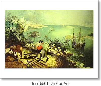 Free art print of Landscape with the Fall of Icarus by Pieter Bruegel The Elder