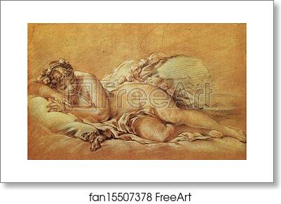 Free art print of Young Woman Sleeping by François Boucher