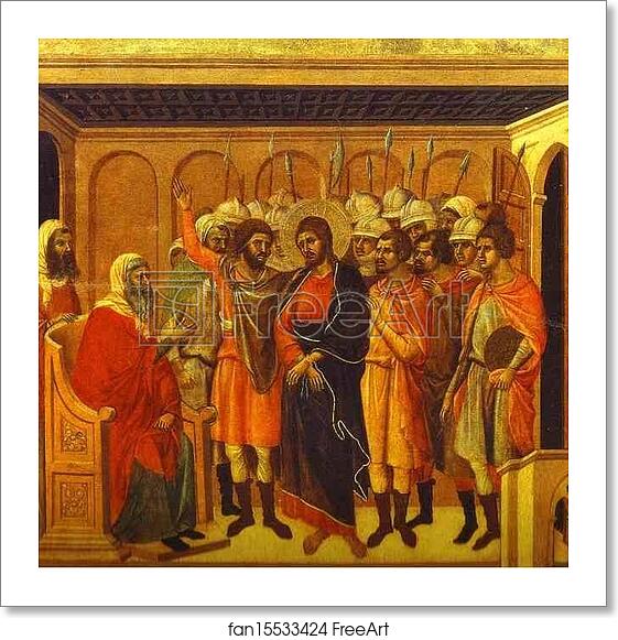 Free art print of Maestà (back, central panel) Jesus Before Annas by Duccio Di Buoninsegna Free art print of Maestà (back, central panel) Jesus Before Annas by Duccio Di Buoninsegna
