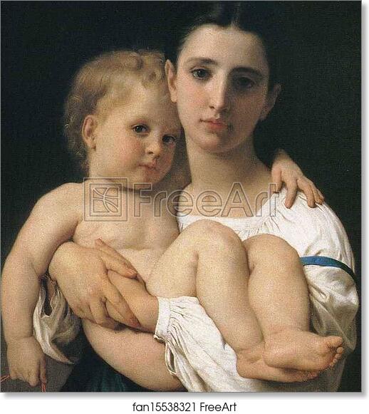 Free art print of The Elder Sister. Detail by William-Adolphe Bouguereau