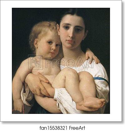 Free art print of The Elder Sister. Detail by William-Adolphe Bouguereau