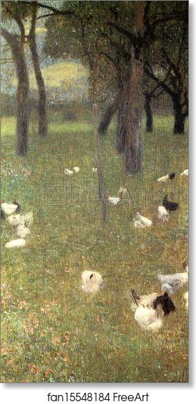 Free art print of After the Rain (Garden with Chickens in St. Agatha) by Gustav Klimt