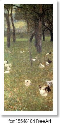 Free art print of After the Rain (Garden with Chickens in St. Agatha) by Gustav Klimt