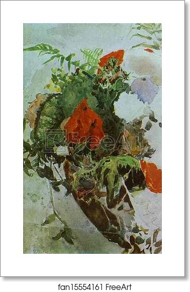 Free art print of Red Flowers and Leaves of Begonia in a Basket by Mikhail Vrubel Free art print of Red Flowers and Leaves of Begonia in a Basket by Mikhail Vrubel