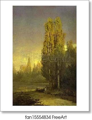 Free art print of Poplars Lit by the Sun by Feodor Vasilyev