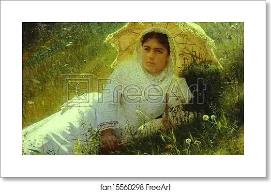 Free art print of Woman with an Umbrella. (In the Grass. Midday) by Ivan Kramskoy Free art print of Woman with an Umbrella. (In the Grass. Midday) by Ivan Kramskoy