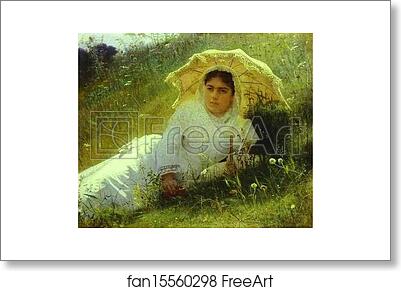 Free art print of Woman with an Umbrella. (In the Grass. Midday) by Ivan Kramskoy