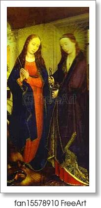 Free art print of St. Margaret and St. Apollonia by Rogier Van Der Weyden