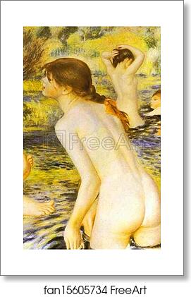 Free art print of The Bathers. Detail by Pierre-Auguste Renoir