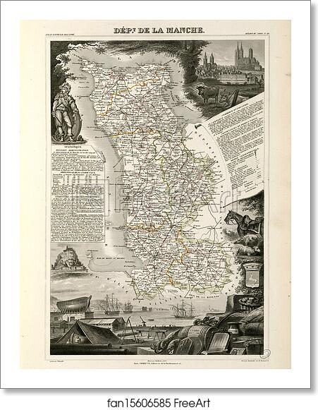 Free art print of Dépt. de la Manche (région du nord) by Victor Jules Levasseur