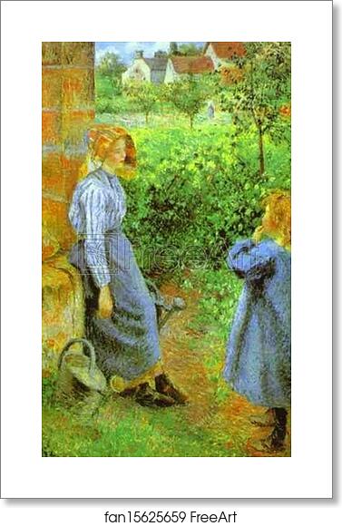 Free art print of Woman and Child at a Well by Camille Pissarro Free art print of Woman and Child at a Well by Camille Pissarro
