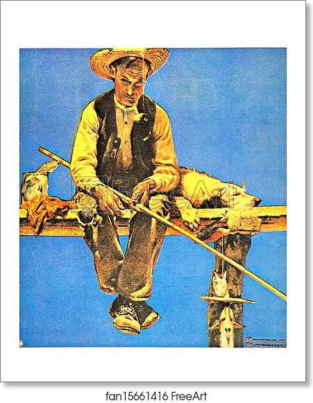 Free art print of Gone Fishing by Norman Rockwell Free art print of Gone Fishing by Norman Rockwell