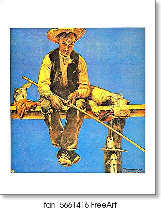 Free art print of Gone Fishing by Norman Rockwell Free art print of Gone Fishing by Norman Rockwell