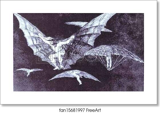 Free art print of Disparate 13: Modo de volar (A Way to Fly) by Francisco De Goya Y Lucientes Free art print of Disparate 13: Modo de volar (A Way to Fly) by Francisco De Goya Y Lucientes