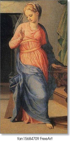Free art print of Annunciation. Detail by Agnolo Bronzino
