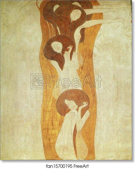 Free art print of The Beethoven Frieze: The Longing for Happiness Finds Repose in Poetry by Gustav Klimt