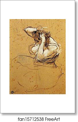 Free art print of Study for Woman Brushing Her Hair by Henri De Toulouse-Lautrec