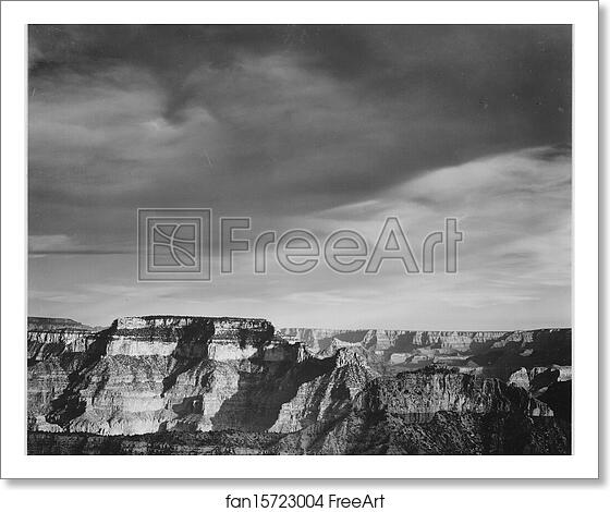 Free art print of View from the North Rim, "Grand Canyon National Park," Arizona. Photographs of National Parks and Monuments, compiled 1941 - 1942, documenting the period ca. 1933 - 1942. by Ansel Adams (1902-1984) Free art print of View from the North Rim, "Grand Canyon National Park," Arizona. Photographs of National Parks and Monuments, compiled 1941 - 1942, documenting the period ca. 1933 - 1942. by Ansel Adams (1902-1984)
