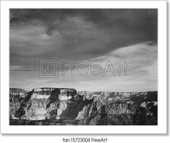 Free art print of View from the North Rim, "Grand Canyon National Park," Arizona. Photographs of National Parks and Monuments, compiled 1941 - 1942, documenting the period ca. 1933 - 1942. by Ansel Adams (1902-1984) Free art print of View from the North Rim, "Grand Canyon National Park," Arizona. Photographs of National Parks and Monuments, compiled 1941 - 1942, documenting the period ca. 1933 - 1942. by Ansel Adams (1902-1984)