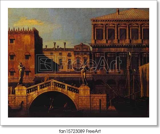 Free art print of Capriccio: the Ponte della Pescaria and Buildings on the Quay by Giovanni Antonio Canale, Called Canaletto Free art print of Capriccio: the Ponte della Pescaria and Buildings on the Quay by Giovanni Antonio Canale, Called Canaletto