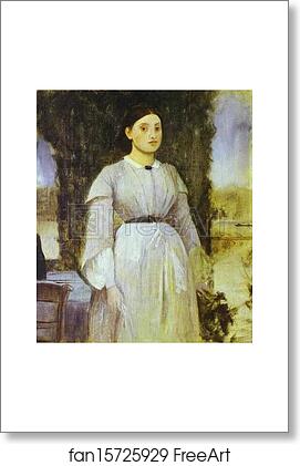 Free art print of Young Woman Standing Next to a Table by Edgar Degas