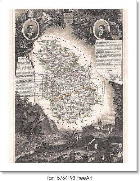 Free art print of Dept. de la Haute Marne. by Victor Jules Levasseur