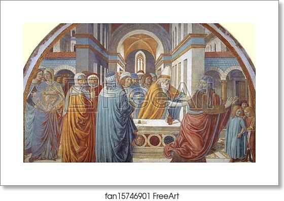 Free art print of Tabernacle of the Visitation: Expultion of Joachim from the Temple by Benozzo Gozzoli