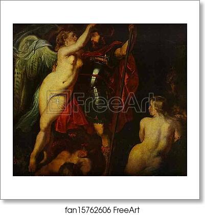 Free art print of The Champion of Virtue (Mars), Crowned by the Goddess of Victory by Peter Paul Rubens