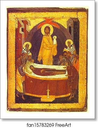 Free art print of The Dormition. The reverse of The Don Virgin icon by Theophanes The Greek