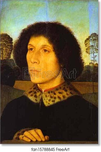 Free art print of Portrait of a Man in a Landscape by Hans Memling