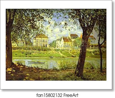 Free art print of Village on the Banks of the Seine (Villeneuve-la-Garenne) by Alfred Sisley