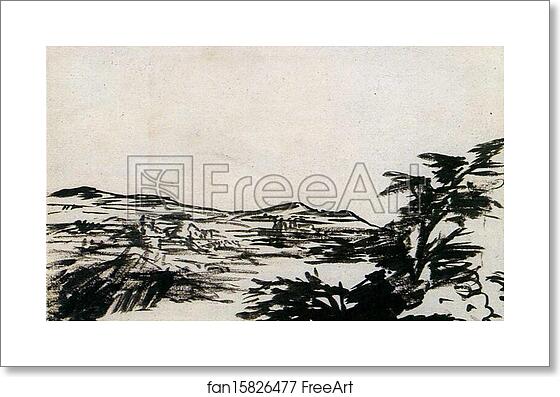 Free art print of Blot Drawing in a Manner of Alexander Cozens by Joseph Wright Of Derby Free art print of Blot Drawing in a Manner of Alexander Cozens by Joseph Wright Of Derby