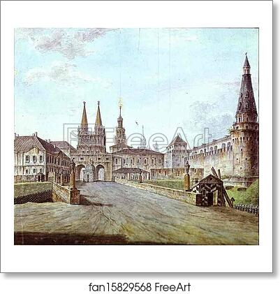 Free art print of View of Moscow Near the Iversky Gate of the Kremlin by Fedor Alekseev Free art print of View of Moscow Near the Iversky Gate of the Kremlin by Fedor Alekseev