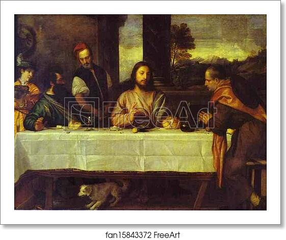 Free art print of The Supper at Emmaus by Titian