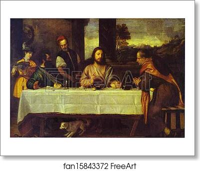 Free art print of The Supper at Emmaus by Titian