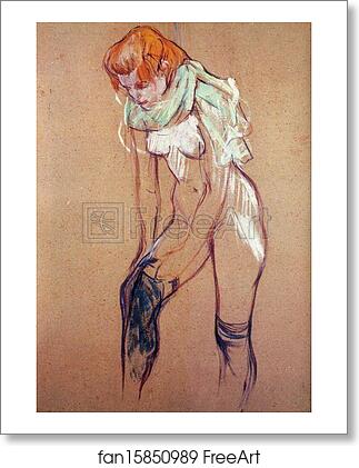 Free art print of Study for Woman Putting on Her Stocking by Henri De Toulouse-Lautrec