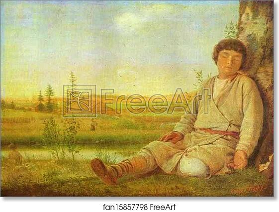 Free art print of Sleeping Herd-Boy by Alexey Venetsianov