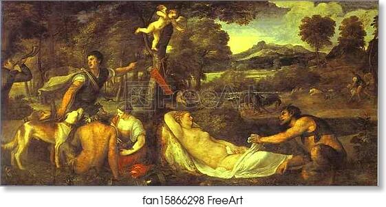 Free art print of Pardo Venus (Jupiter and Antiope) by Titian