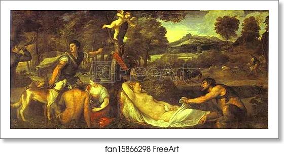 Free art print of Pardo Venus (Jupiter and Antiope) by Titian