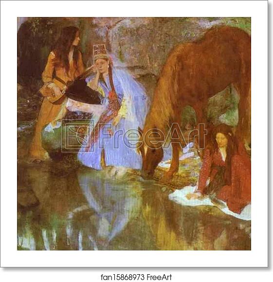 Free art print of Mme Eugenie Fiocre in the Ballet "La Source" by Edgar Degas