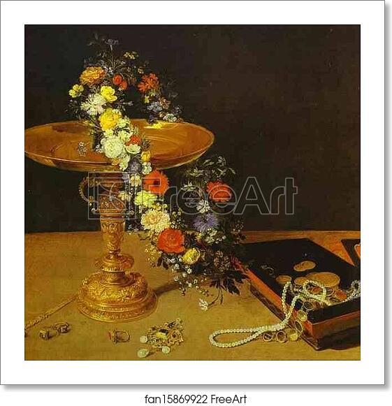 Free art print of Still-Life with Flowers and Jewelry by Jan Brueghel The Elder Free art print of Still-Life with Flowers and Jewelry by Jan Brueghel The Elder