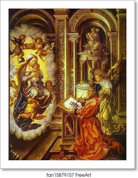 Free art print of St. Lucas Painting Madonna by Jan Gossaert, Called Mabuse