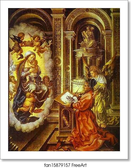 Free art print of St. Lucas Painting Madonna by Jan Gossaert, Called Mabuse Free art print of St. Lucas Painting Madonna by Jan Gossaert, Called Mabuse