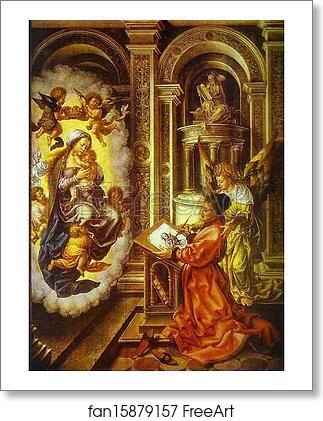 Free art print of St. Lucas Painting Madonna by Jan Gossaert, Called Mabuse