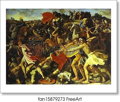 Free art print of The Battle of Joshua with Amalekites by Nicolas Poussin